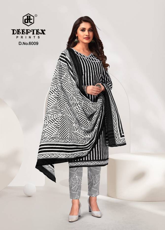 Aaliza Vol 6 By Deeptex Black And White Printed Cotton Dress Material
